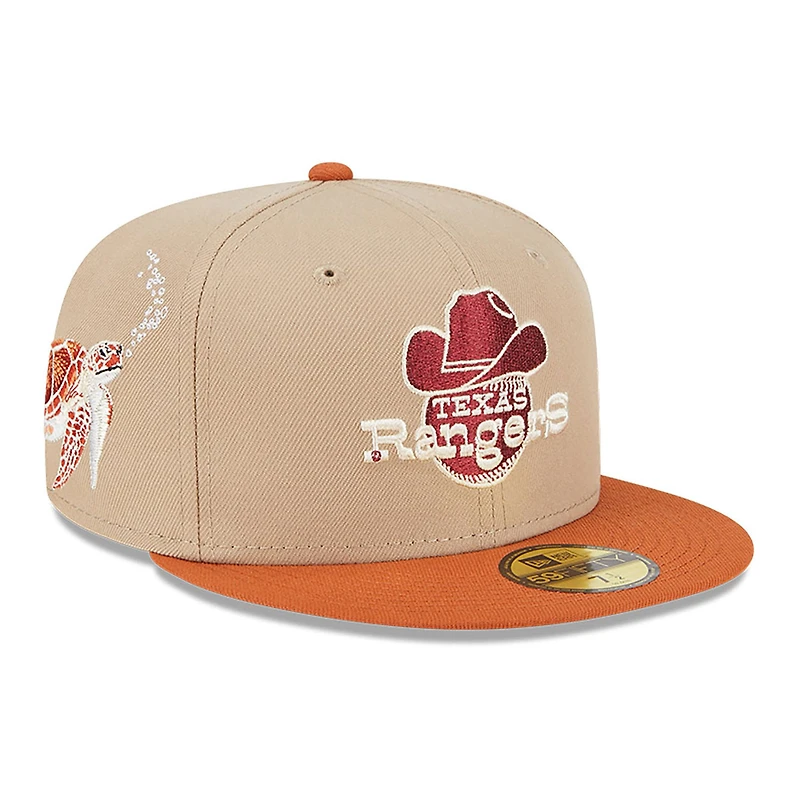 Texas Rangers Tan Wildlife Collection New Era 59FIFTY Fitted Hat