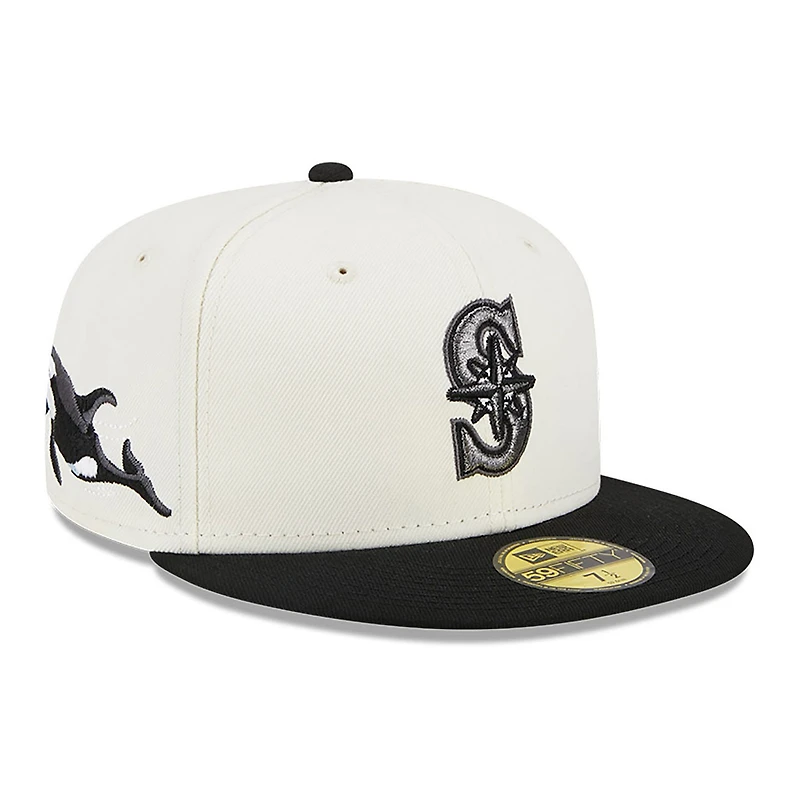 Seattle Mariners White Wildlife Collection New Era 59FIFTY Fitted Hat