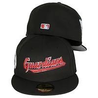 Cleveland Guardians Black Script G Patch Gray UV 59FIFTY Fitted Hat