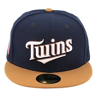 Minnesota Twins Navy Bronze 60th Patch Gray UV 59FIFTY Fitted Hat