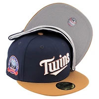Minnesota Twins Navy Bronze 60th Patch Gray UV 59FIFTY Fitted Hat