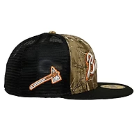 Atlanta Braves Realtree Black Mesh Two Tone Tomahawk Patch Gray UV New Era 59FIFTY Fitted Hat