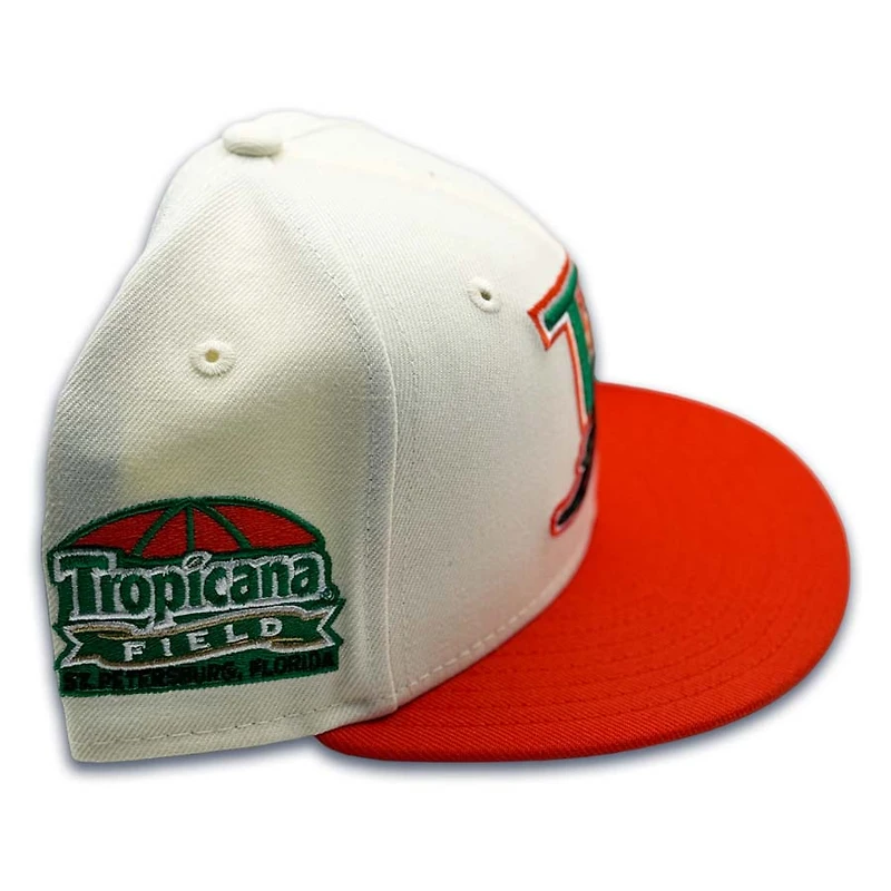 Tampa Bay Rays Chrome Orange Tropicana Field Patch Green UV New Era 59FIFTY Fitted Hat