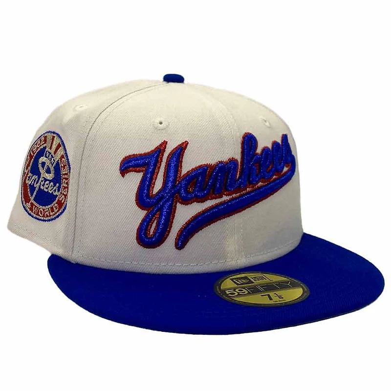 New York Yankees White and Blue NY vs Boston Pack 1962 World Series Patch Gray UV Era 59Fifty Fitted Hat