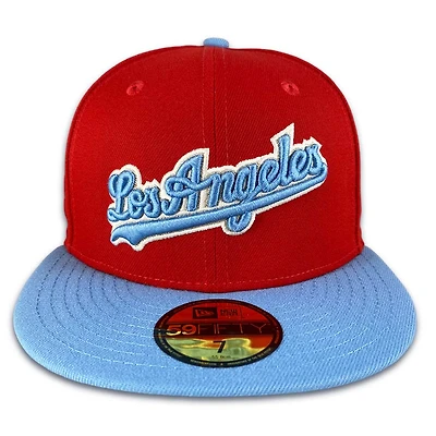 Los Angeles Dodgers Red Light Blue "Between State Lines" Gray UV 59FIFTY Fitted Hat