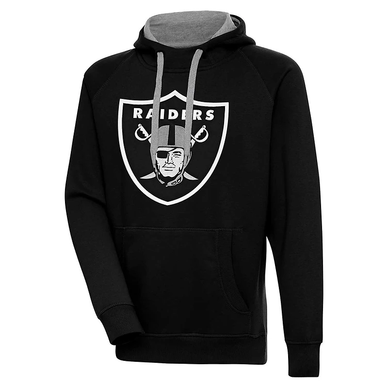 Las Vegas Raiders Black Victory Antigua Mens Long Sleeve Hoodie