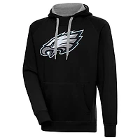 Philadelphia Eagles Black Victory Antigua Mens Long Sleeve Hoodie