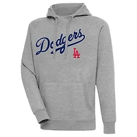 Los Angeles Dodgers Gray Script Victory Antigua Mens Long Sleeve Hoodie