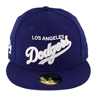 Los Angeles Dodgers Royal Blue Script LA Patch Gray UV 59FIFTY Fitted Hat