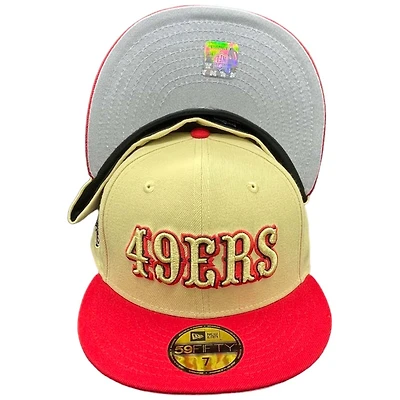 San Francisco 49ers Red Gold Two Tone 60 Seasons Patch Gray UV 59FIFTY Fitted Hat