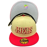 San Francisco 49ers Red Gold Two Tone 60 Seasons Patch Gray UV 59FIFTY Fitted Hat