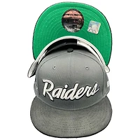 Las Vegas Raiders Gray Two Tone Cord Super Bowl XVIII Patch Green UV New Era 9FIFTY Snapback Hat