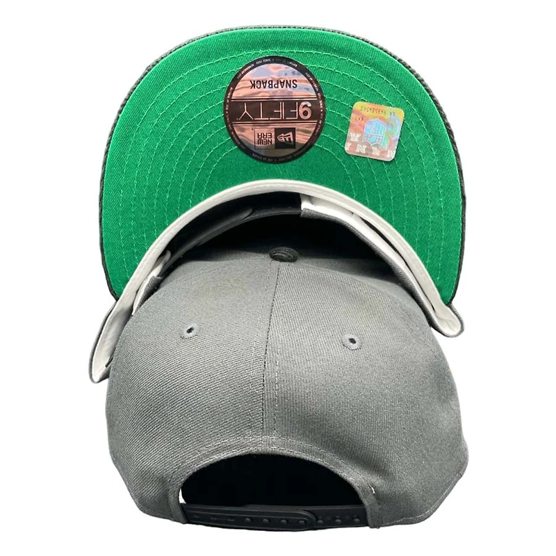 Las Vegas Raiders Gray Two Tone Cord Super Bowl XVIII Patch Green UV New Era 9FIFTY Snapback Hat
