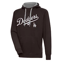 Los Angeles Dodgers Brown Script Victory Antigua Mens Long Sleeve Hoodie