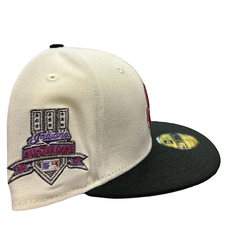 Cleveland Indians Chrome Black Two Tone 1997 ASG Patch Gray UV New Era 59FIFTY Fitted Hat