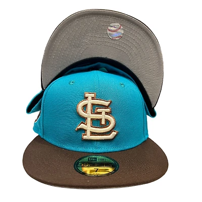 St. Louis Cardinals Blue Brown Two Tone 1964 WS Patch Gray UV New Era 59FIFTY Fitted Hat