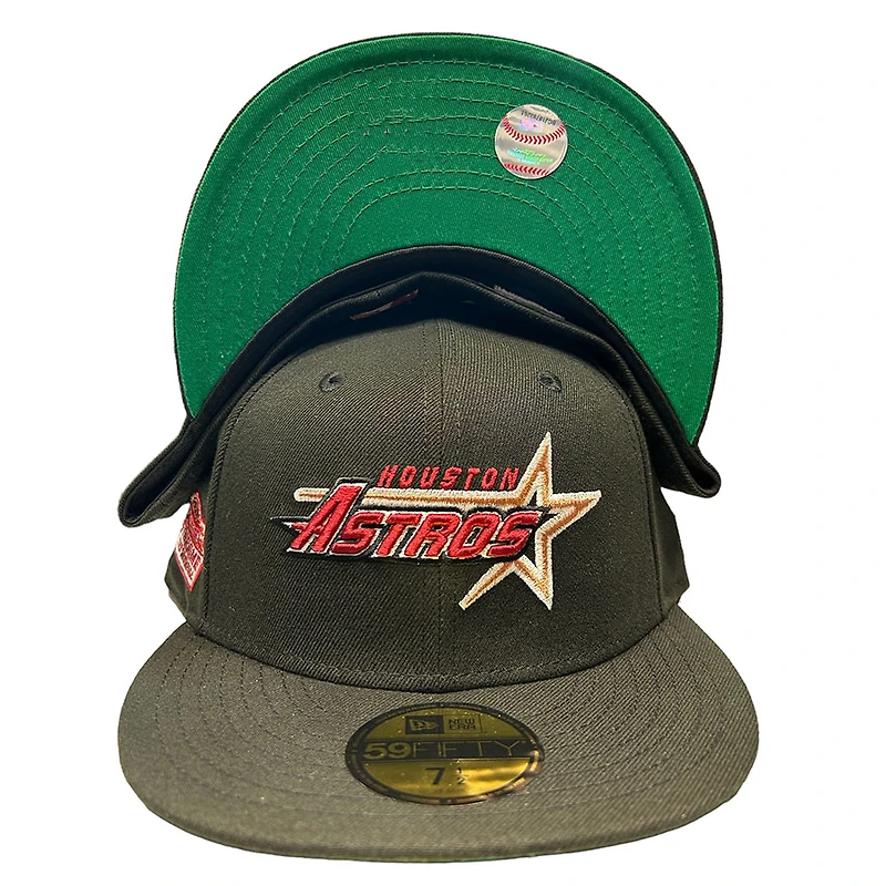 Houston Astros All Black Astrodome Patch Green UV Annual Clearance New Era 59FIFTY Fitted Hat