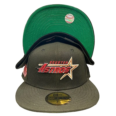 Houston Astros All Black Astrodome Patch Green UV Annual Clearance New Era 59FIFTY Fitted Hat