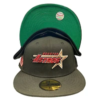 Houston Astros All Black Astrodome Patch Green UV Annual Clearance New Era 59FIFTY Fitted Hat