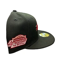 Houston Astros All Black Astrodome Patch Green UV Annual Clearance New Era 59FIFTY Fitted Hat