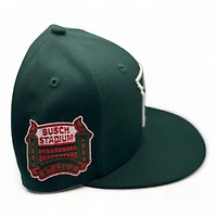 St. Louis Cardinals Green Christmas Pack Busch Stadium Patch Red UV New Era 59FIFTY Fitted Hat
