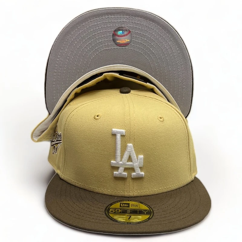 Los Angeles Dodgers Vegas Gold "Damier Collection" 1988 Patch Gray UV New Era 59FIFTY Fitted Hat