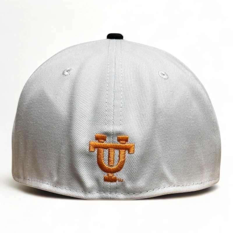Tennessee Volunteers NCAA White Black Two Tone Script Logo New Era 59FIFTY Fitted Hat