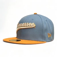 Tennessee Volunteers NCAA Icy Blue Orange Two Tone Script Logo New Era 59FIFTY Fitted Hat