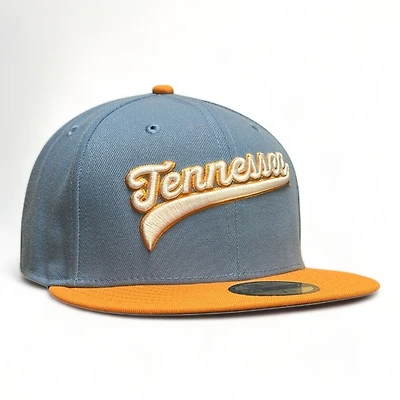 Tennessee Volunteers NCAA Icy Blue Orange Two Tone Script Logo New Era 59FIFTY Fitted Hat