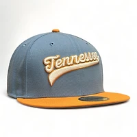 Tennessee Volunteers NCAA Icy Blue Orange Two Tone Script Logo New Era 59FIFTY Fitted Hat