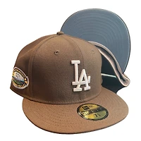 Los Angeles Dodgers Brown 50th Anniversary Patch Icy Blue UV 59FIFTY Fitted Hat