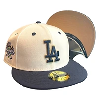 Los Angeles Dodgers Chrome and Navy 100th Anniversary Patch Gold UV 59FIFTY Fitted Hat