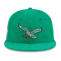 Philadelphia Eagles Green Throwback Corduroy 1987 Pro Bowl Patch Gray UV 59FIFTY Fitted Hat