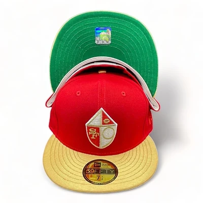 San Francisco 49ers Red Metallic Gold Two Tone Green UV 59FIFTY Fitted Hat