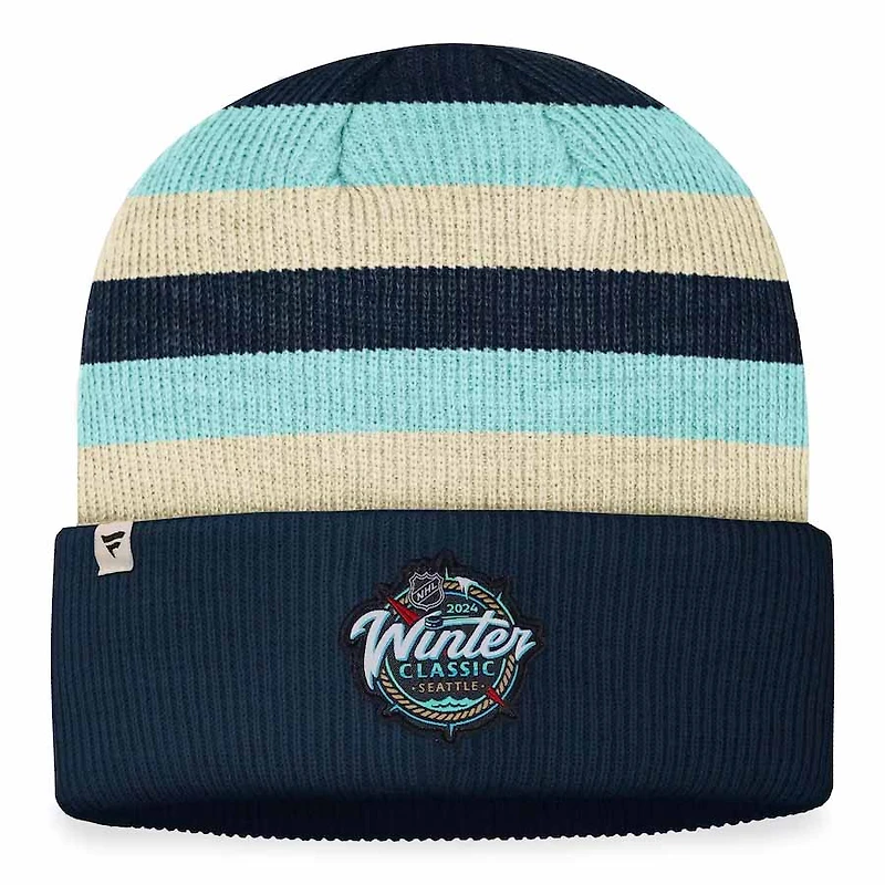 Seattle Kraken Deep Sea Blue 2024 NHL Winter Classic Cuffed Knit Beanie Hat