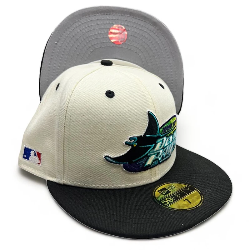 Tampa Bay Devil Rays Chrome Black Side Batty Gray UV 59FIFTY Fitted Hat