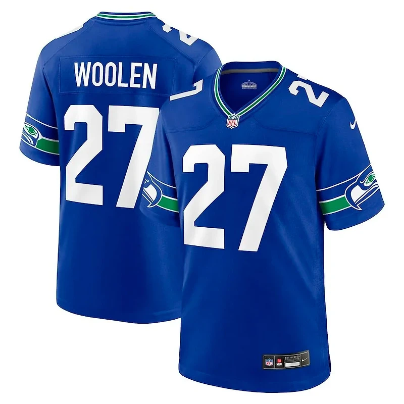 Youth Seattle Seahawks Tariq Woolen Royal Blue Retro Throwback Nike Game Jersey