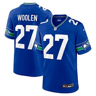 Youth Seattle Seahawks Tariq Woolen Royal Blue Retro Throwback Nike Game Jersey