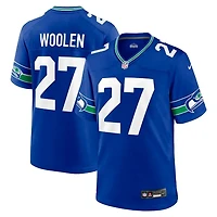 Youth Seattle Seahawks Tariq Woolen Royal Blue Retro Throwback Nike Game Jersey