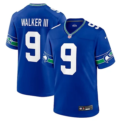Youth Seattle Seahawks Kenneth Walker III Royal Blue Retro Throwback Nike Game Jersey