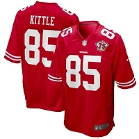 San Francisco 49ers George Kittle 75th Anniversary Patch Alternate Scarlet Red Nike Game Jersey