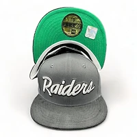 Las Vegas Raiders Gray Two Tone Corduroy Brim Super Bowl XVIII Patch UV 59FIFTY Fitted Hat