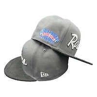 Las Vegas Raiders Gray Two Tone Corduroy Brim Super Bowl XVIII Patch UV 59FIFTY Fitted Hat