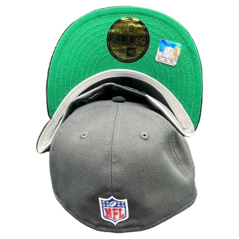 Las Vegas Raiders Gray Two Tone Corduroy Brim Super Bowl XVIII Patch UV 59FIFTY Fitted Hat