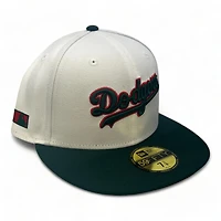 Los Angeles Dodgers White Green Two Tone Side Batty Collection Red UV New Era 59FIFTY Fitted Hat