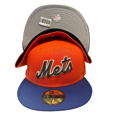 New York Mets Orange Blue Two Tone King x Nobatty 25th Anniversary Patch Gray UV Era 59FIFTY Fitted Hat