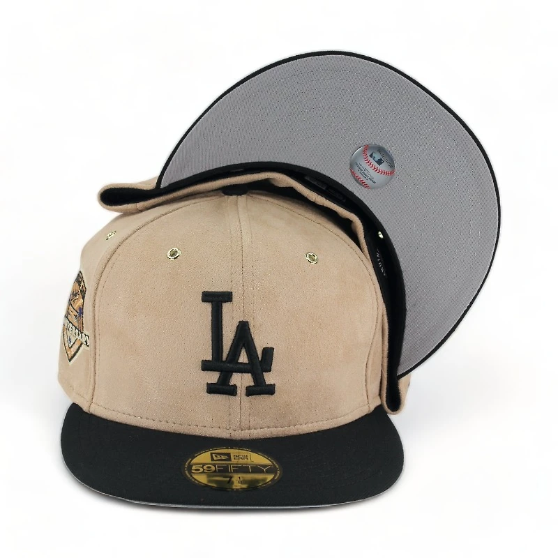 Los Angeles Dodgers Tan Suede Pro Image Exclusive 50th Patch Gray UV 59FIFTY Fitted Hat