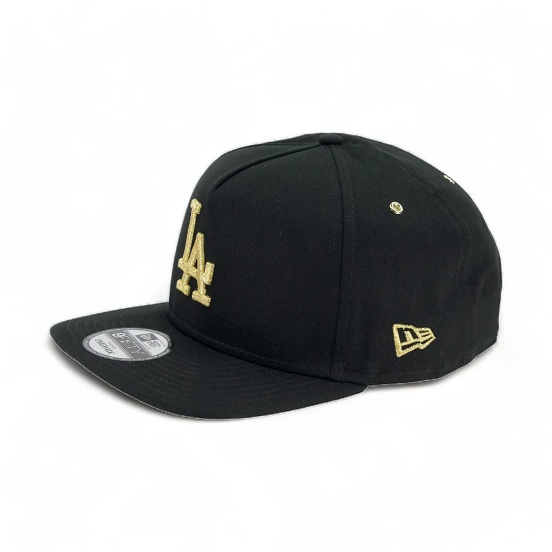 Los Angeles Dodgers Black Metallic Gold New Era A-Frame 9FIFTY Snapback Hat