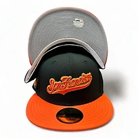 San Francisco Giants Script Black Orange 2007 ASG Patch Gray UV New Era 59FIFTY Fitted Hat