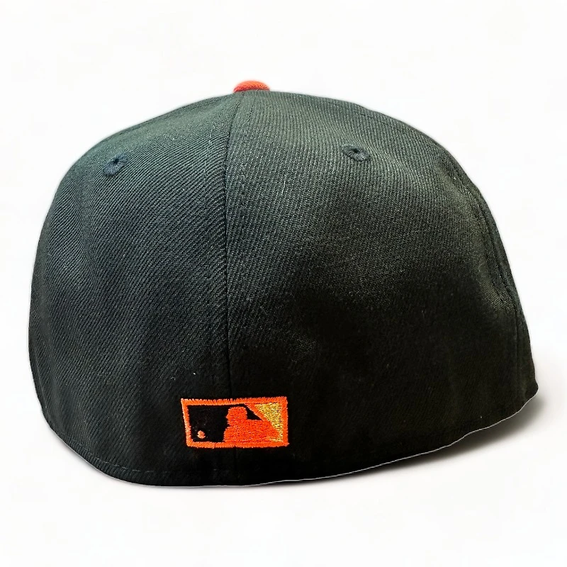 San Francisco Giants Script Black Orange 2007 ASG Patch Gray UV New Era 59FIFTY Fitted Hat